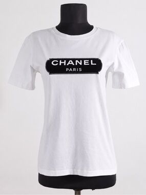 CHANEL | Tops | Chanel Uniform T Shirt In Black With Embroidered